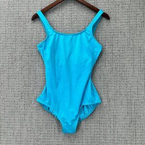 Lands End Swimsuit Womens Size 14 Turquoise One Piece No Padded